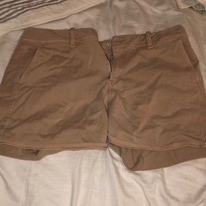American Eagle khaki midi shorts